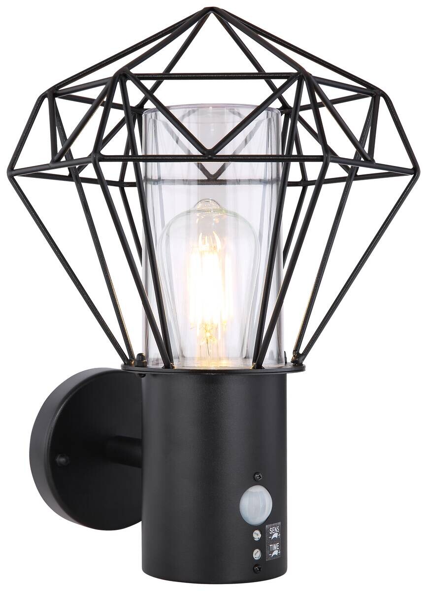 Außenleuchte schwarz transparent B/H/T: ca. 22,5x34x27,5 cm