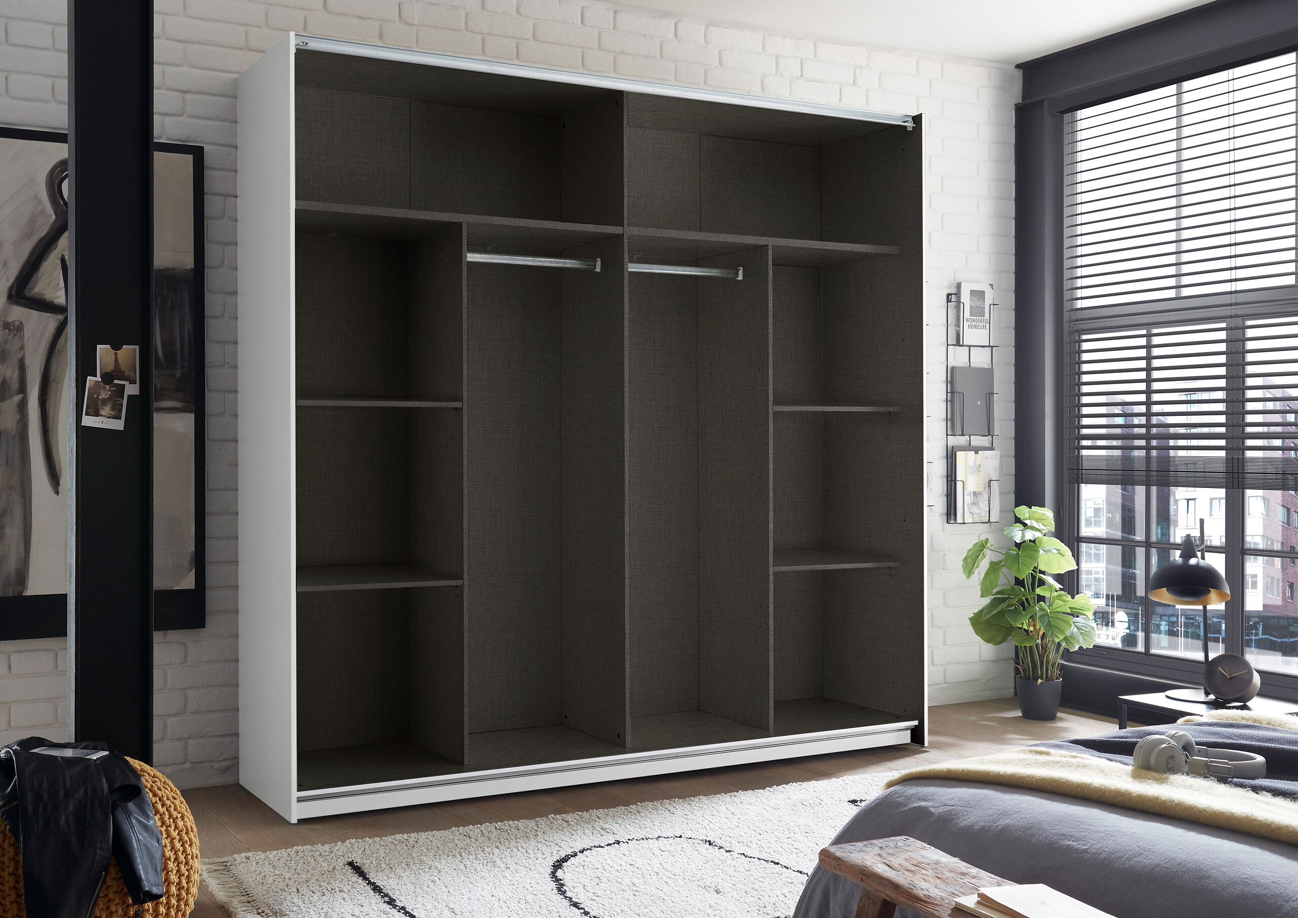 Schwebetürenschrank Noemi weiß B/H/T: ca. 215x210x60 cm Schwebetürenschrank Noemi weiß B/H/T: ca. 215x210x60 cm