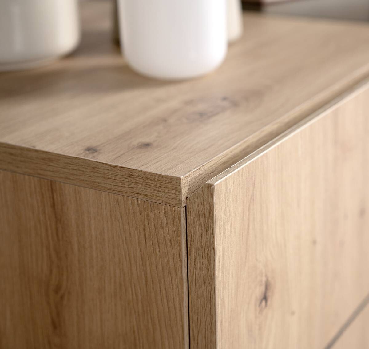 Kommode Nola Eiche Artisan Nachbildung schwarz B/H/T: ca. 80x90x42 cm