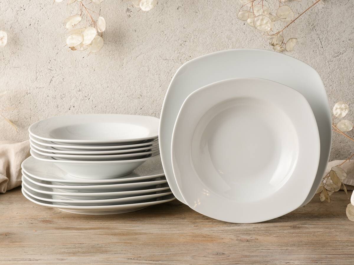 CreaTable Tafelservice Amelie weiß Porzellan 12 tlg.