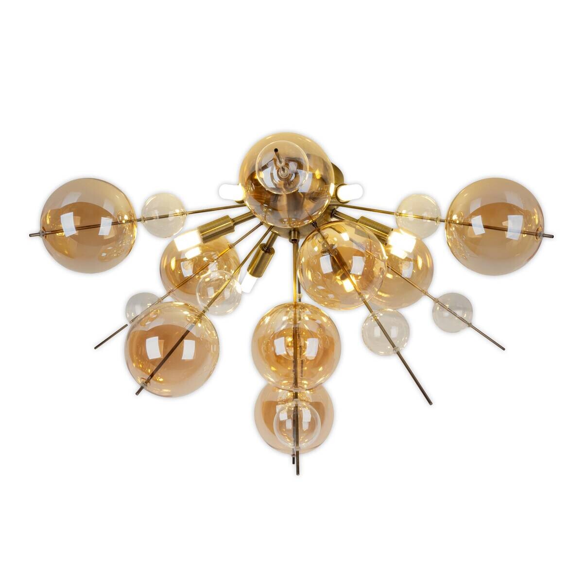 Näve Leuchten Deckenleuchte amber Glas Metall B/H/T/D: ca. 57x38x57x57 cm G9 6 Brennstellen