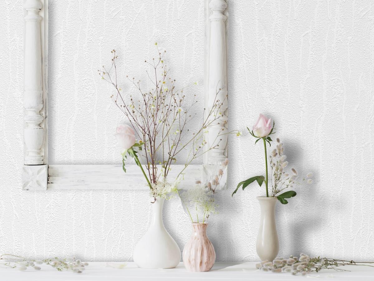 Vinyltapete Struktur weiß B/L: ca. 53x1005 cm