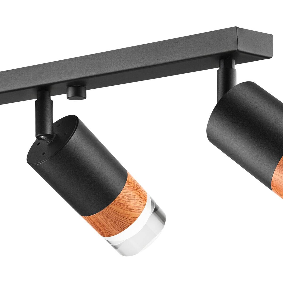 Lamkur Deckenleuchte schwarz Glas Stahl B/H/L: ca. 8x19x81 cm 4 Brennstellen