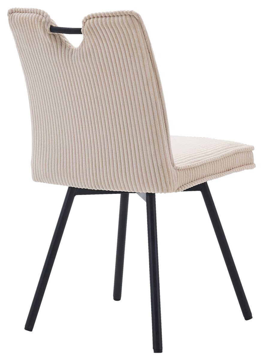 Stuhl Lara beige Kord B/H/T: ca. 47x89x58 cm
