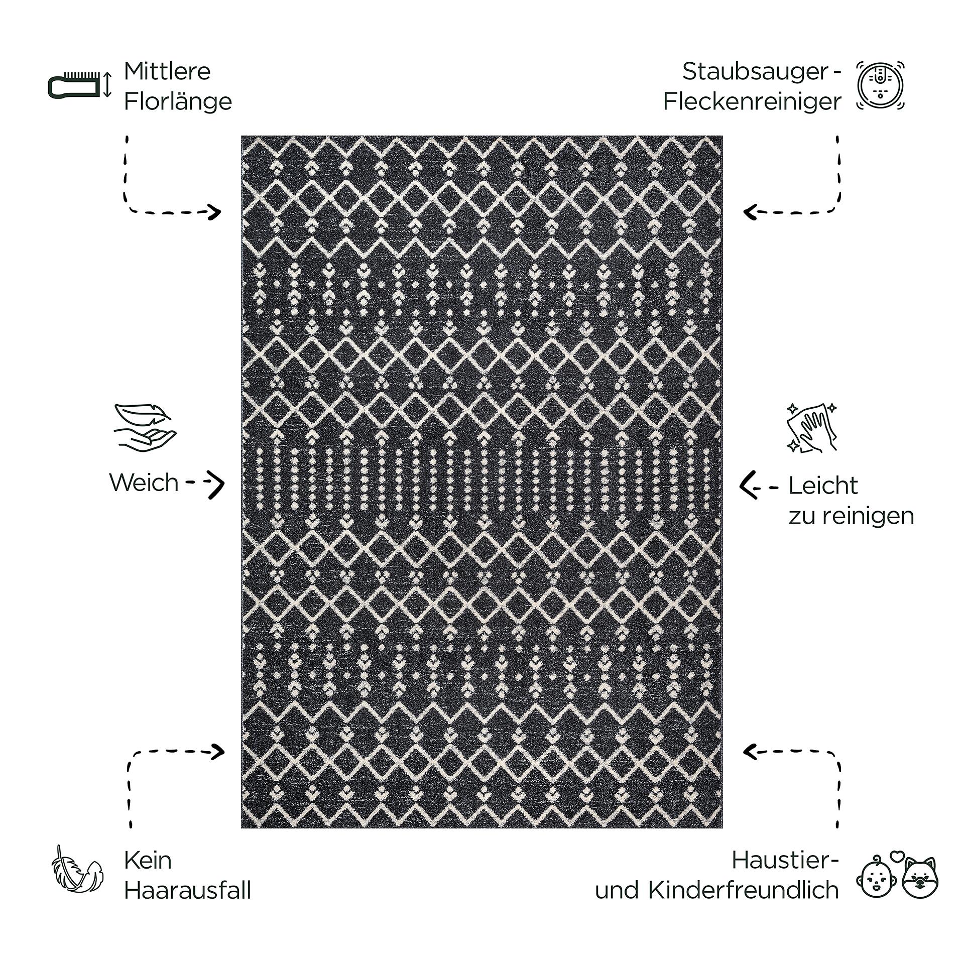 Sanat Teppich schwarz B/L: ca. 150x80 cm