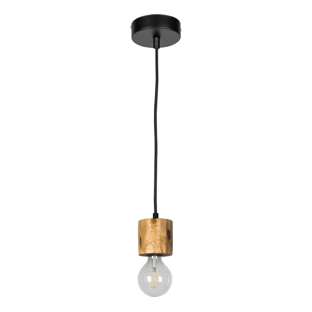 SPOT Light Pendelleuchte Pino schwarz kiefer Metall Kiefer L/D: ca. 100x10 cm E27 1 Brennstellen