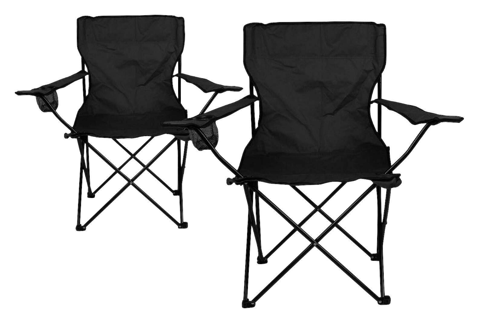 VCM Campingstuhl Set schwarz Polyester-Mischgewebe B/H/T: ca. 85x85x50 cm