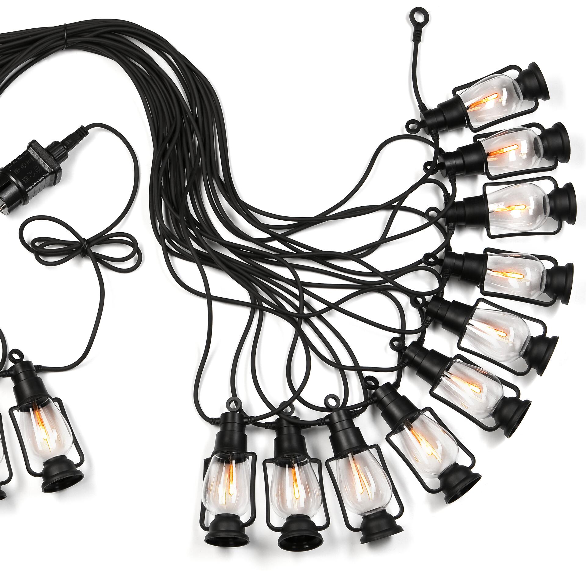 Outdoor-Lichterkette schwarz B/L: ca. 2x2000 cm