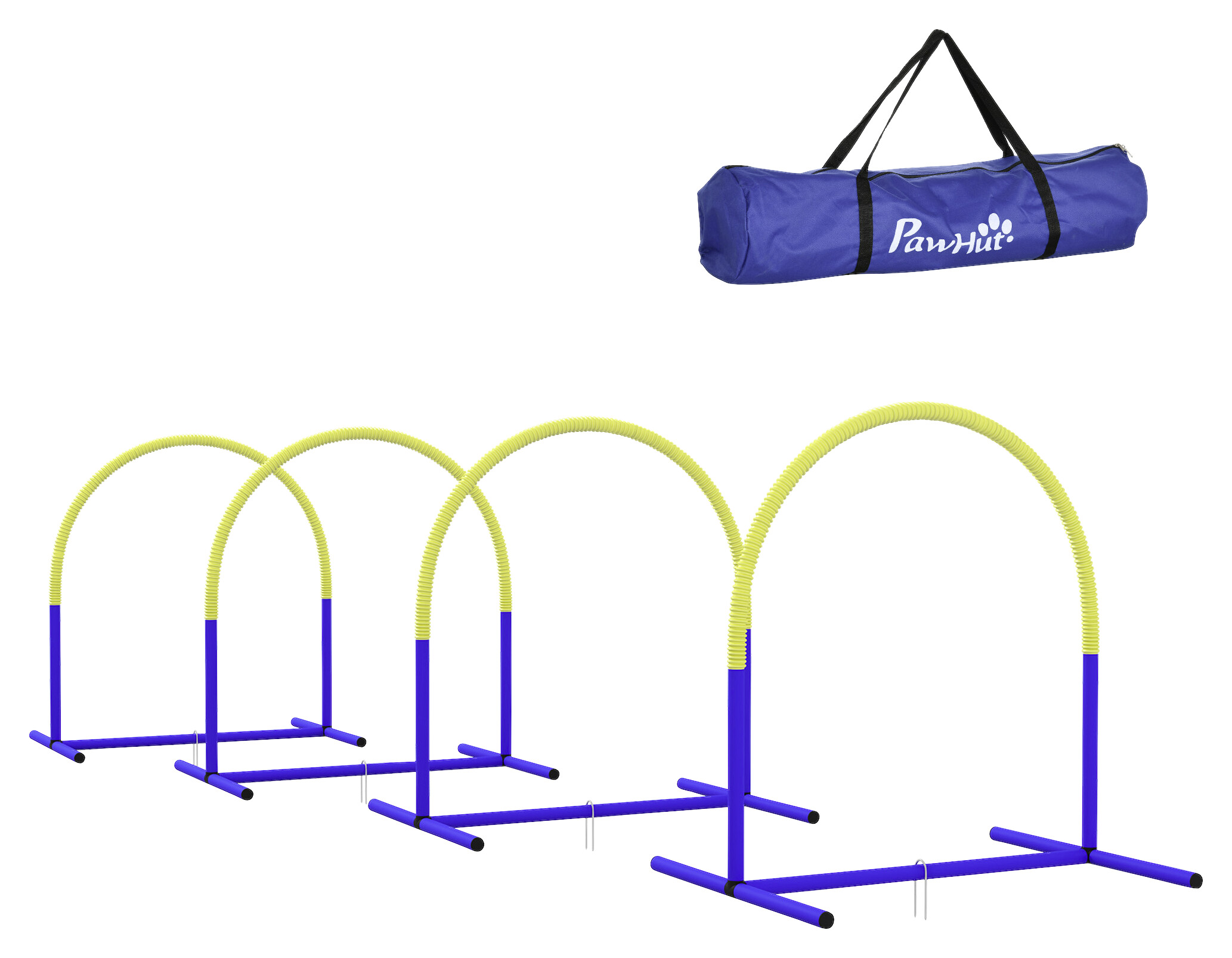 PawHut Hunde-Agility-Set blau Kunststoff B/H/L: ca. 64x95x88 cm