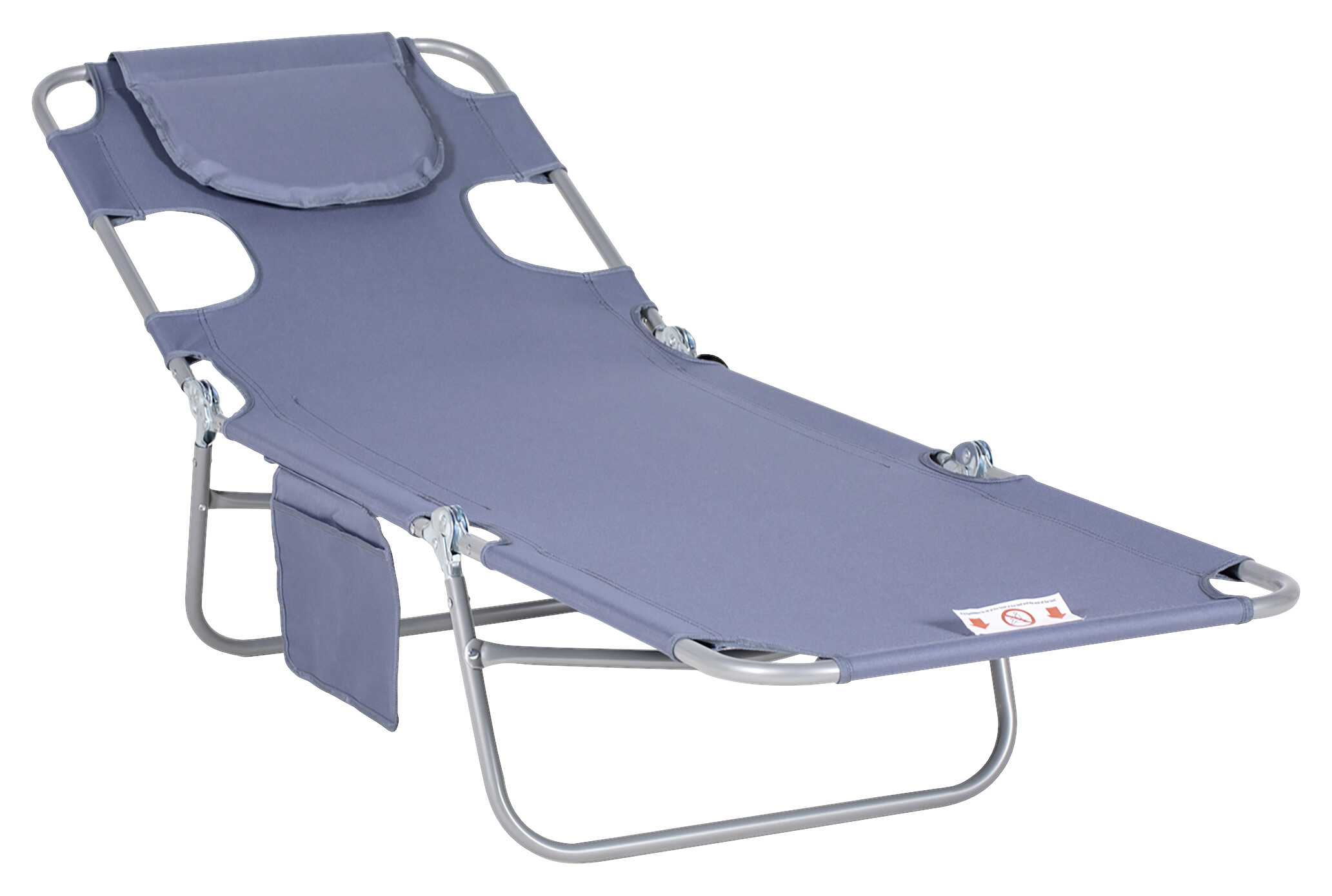 Outsunny Sonnenliege grau Polyester B/H/L: ca. 55x29x185 cm