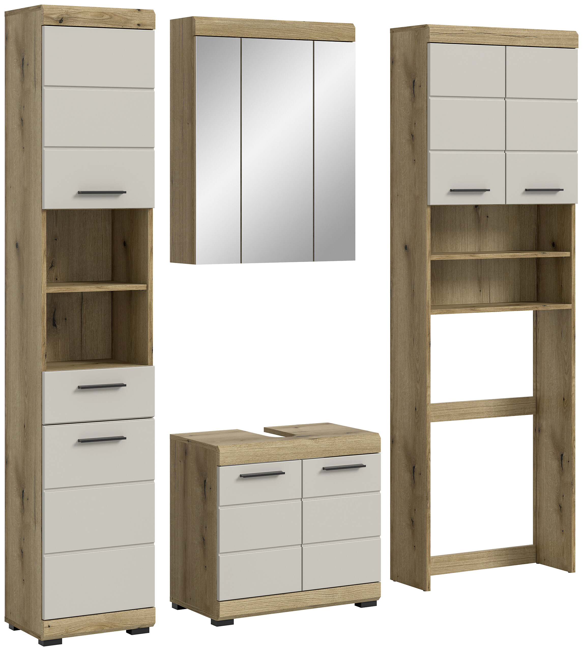 Badezimmer-Set Scout Evoke Oak Nachbildung Kaschmirgrau Nachbildung B/H/T: ca. 190x191x34 cm