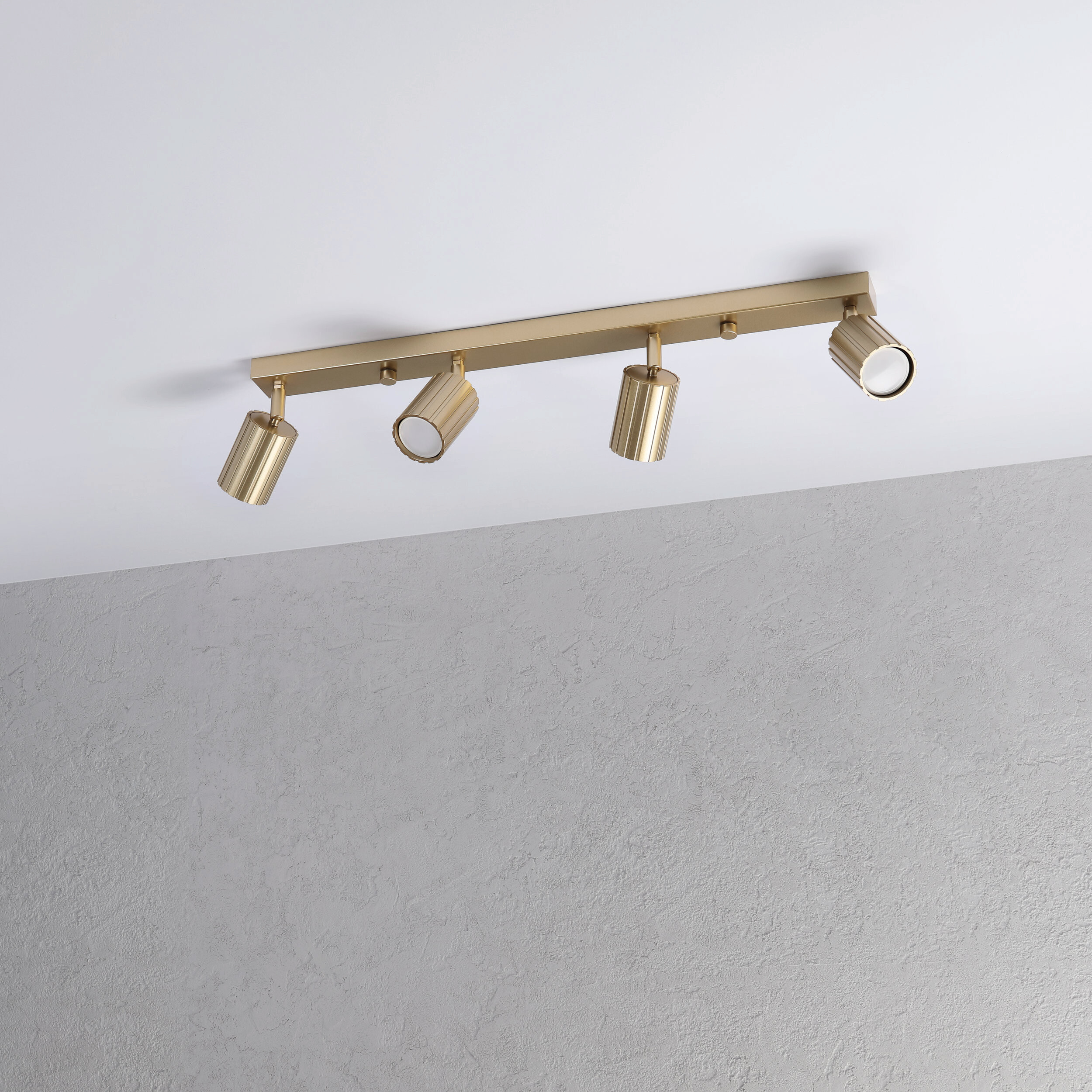 Lamkur Strahler Prisma gold Stahl B/H/L: ca. 6,5x16,5x81 cm 4 Brennstellen