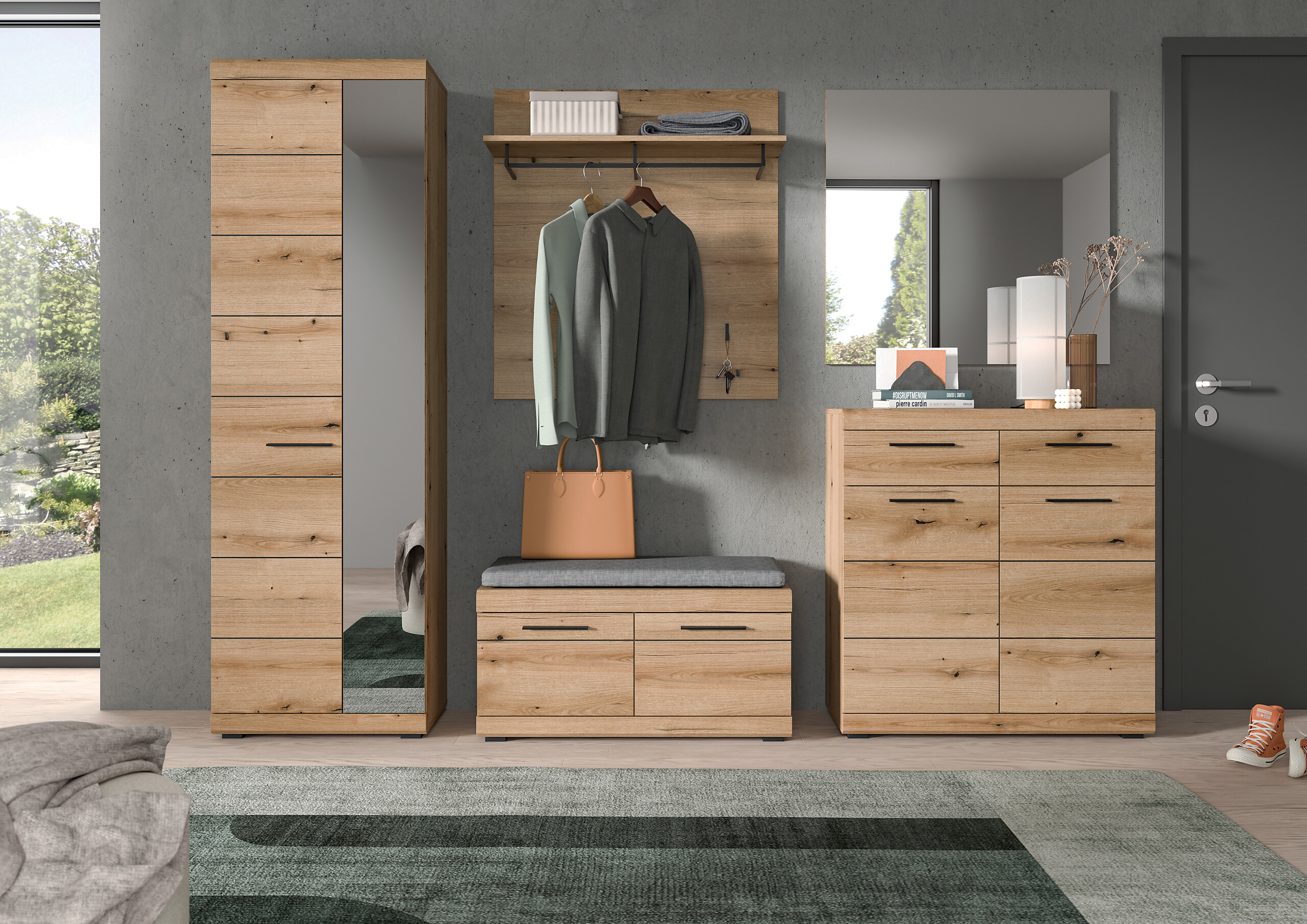 Garderobe SCOUT Evoke Oak Nachbildung B/H/T: ca. 272x197x40 cm