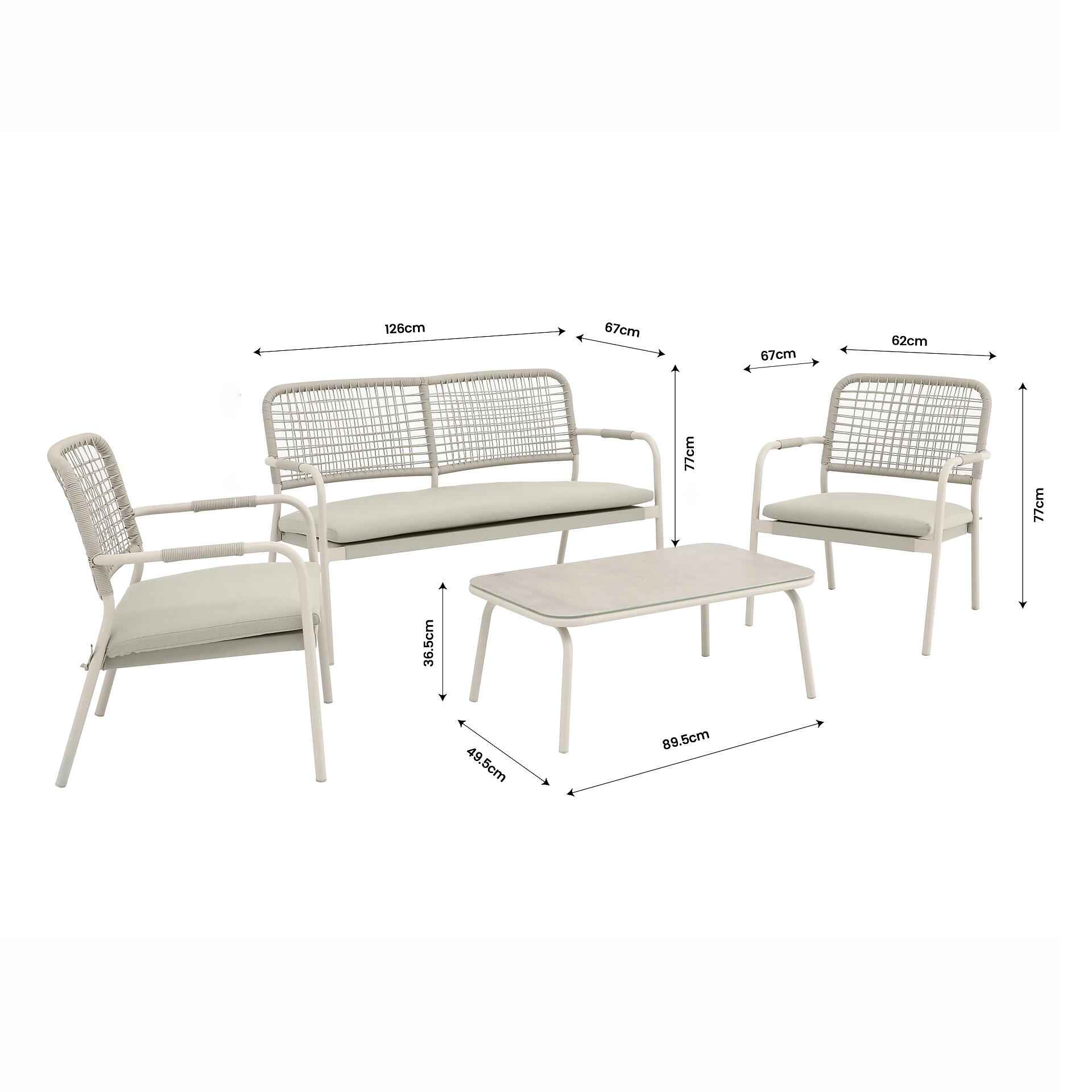 POCOline Gartensitzgruppe beige Stahl