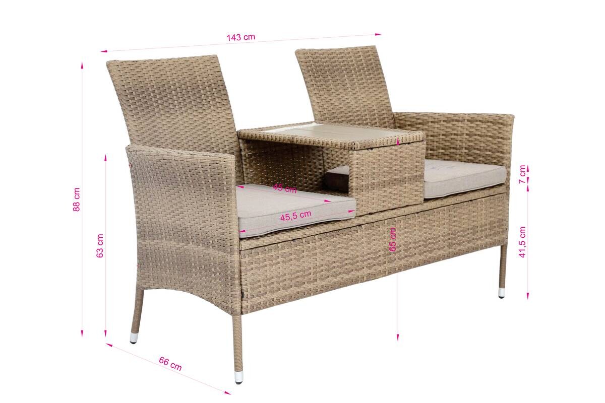 POCOline Gartenbank Love braun Stahl