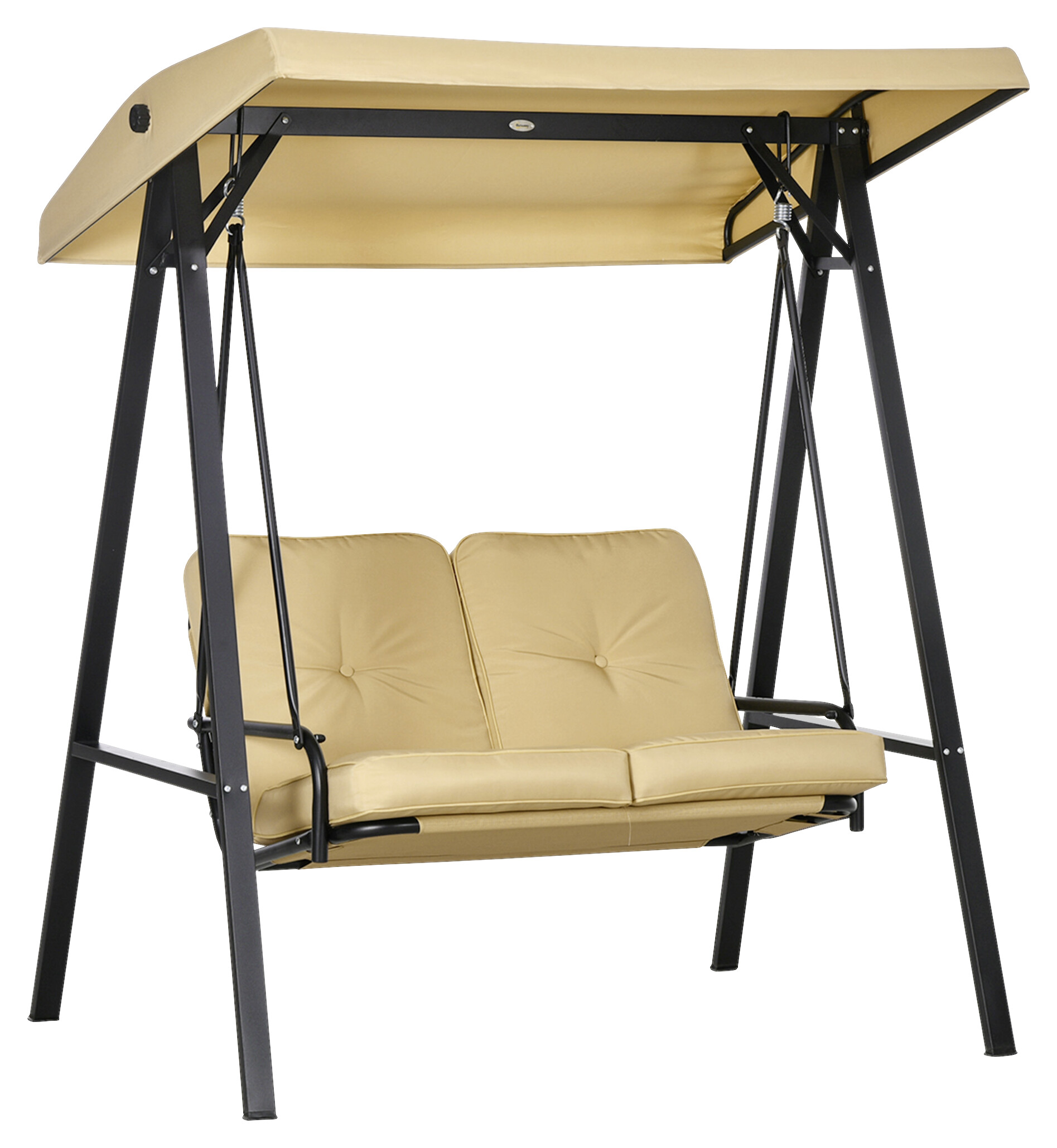 Outsunny Hollywoodschaukel beige Stahl B/H/L: ca. 106x174x138 cm