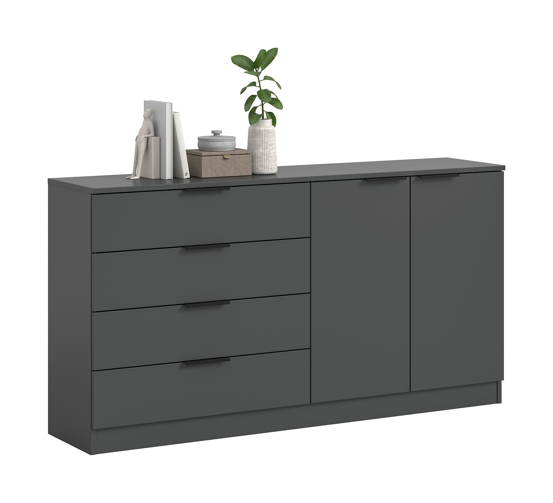 Kommode KOPENHAGEN anthrazit B/H/T: ca. 148x79x35 cm
