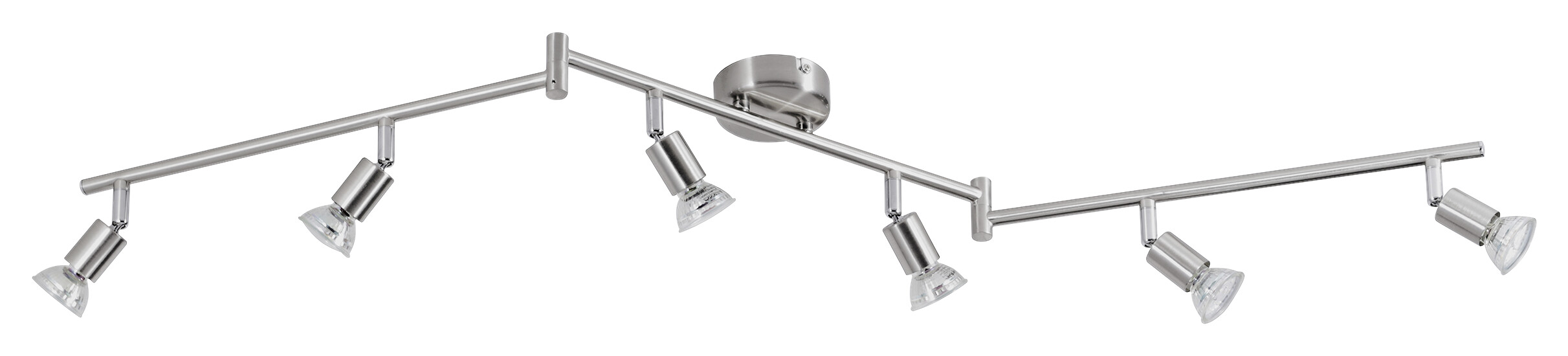 POCOline Spotbalken Boris nickel B/H/L: ca. 120x9x10 cm 6 Brennstellen
