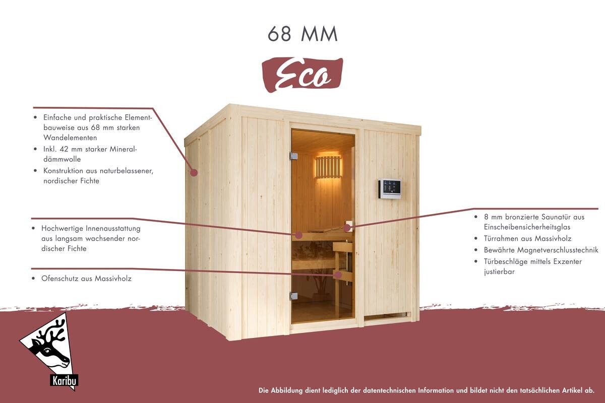 Karibu Sauna Ervin Front B/H/T: ca. 231x198x231 cm