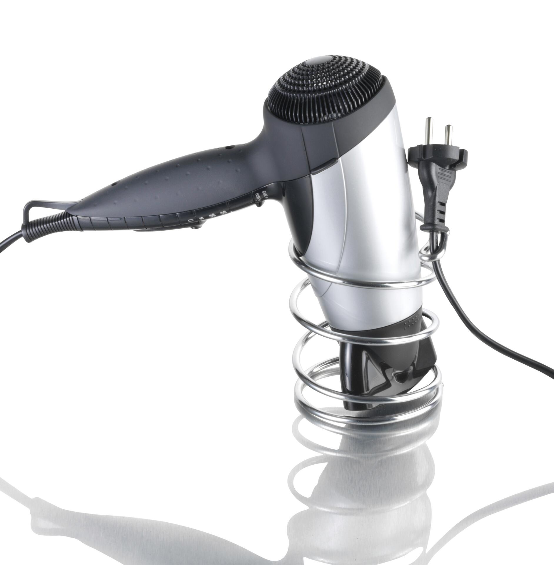 Haartrocknerhalter silber Eisen B/H/L: ca. 9x12x9 cm