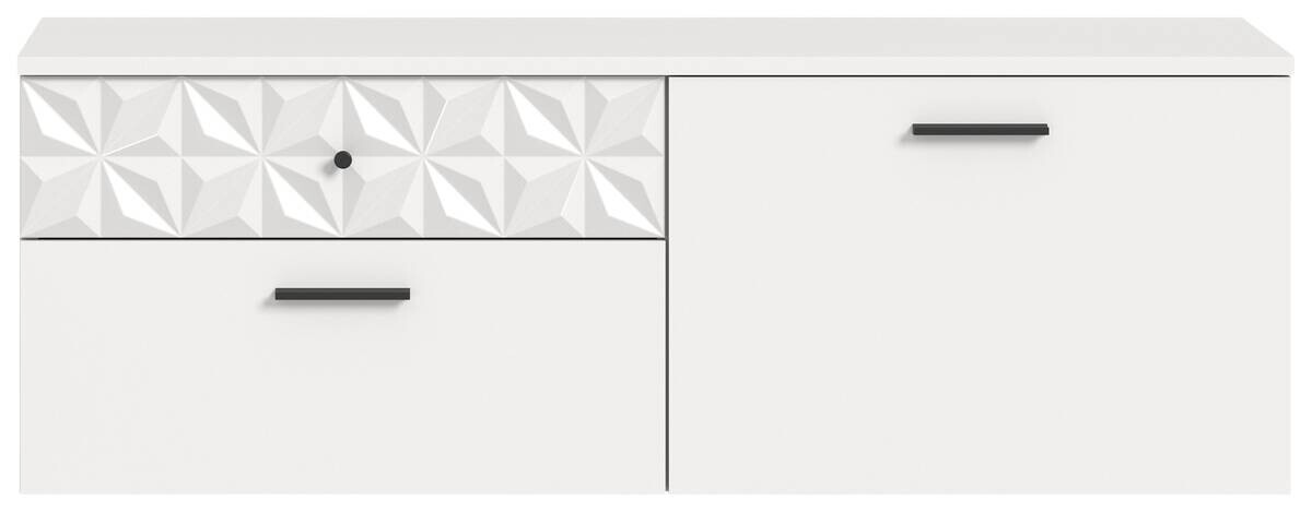 Schuhschrank Prisma weiß weiß Hochglanz B/H/T: ca. 110x38x35 cm