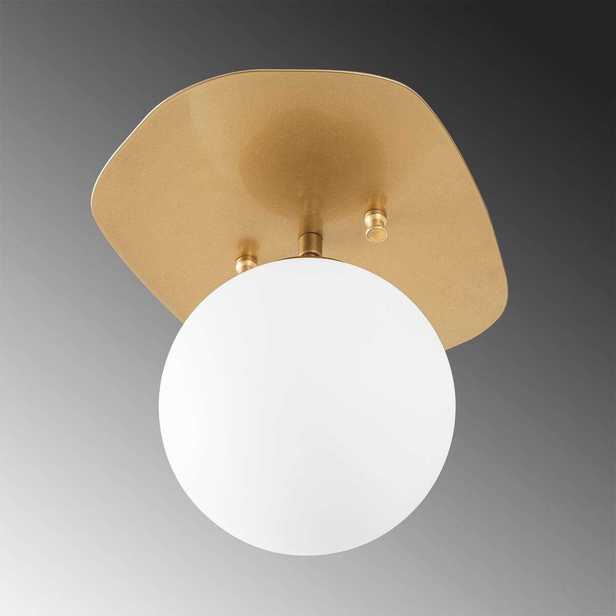 Opviq Deckenleuchte Well gold Glas Metall B/H/T/L/D: ca. 25x25x25x20x25 cm E14 1 Brennstellen