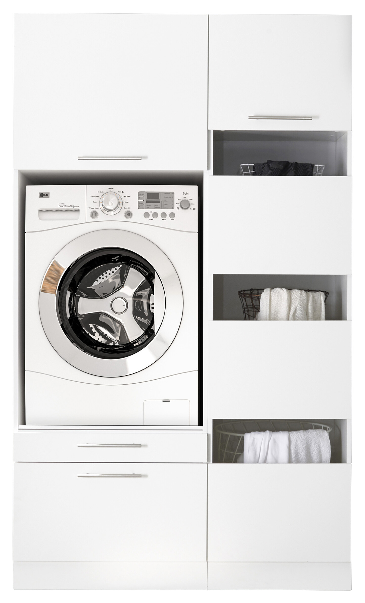 Respekta Hauswirtschaftsraum-Set Clara weiß matt B/H/T: ca. 117,4x200x67,6 cm