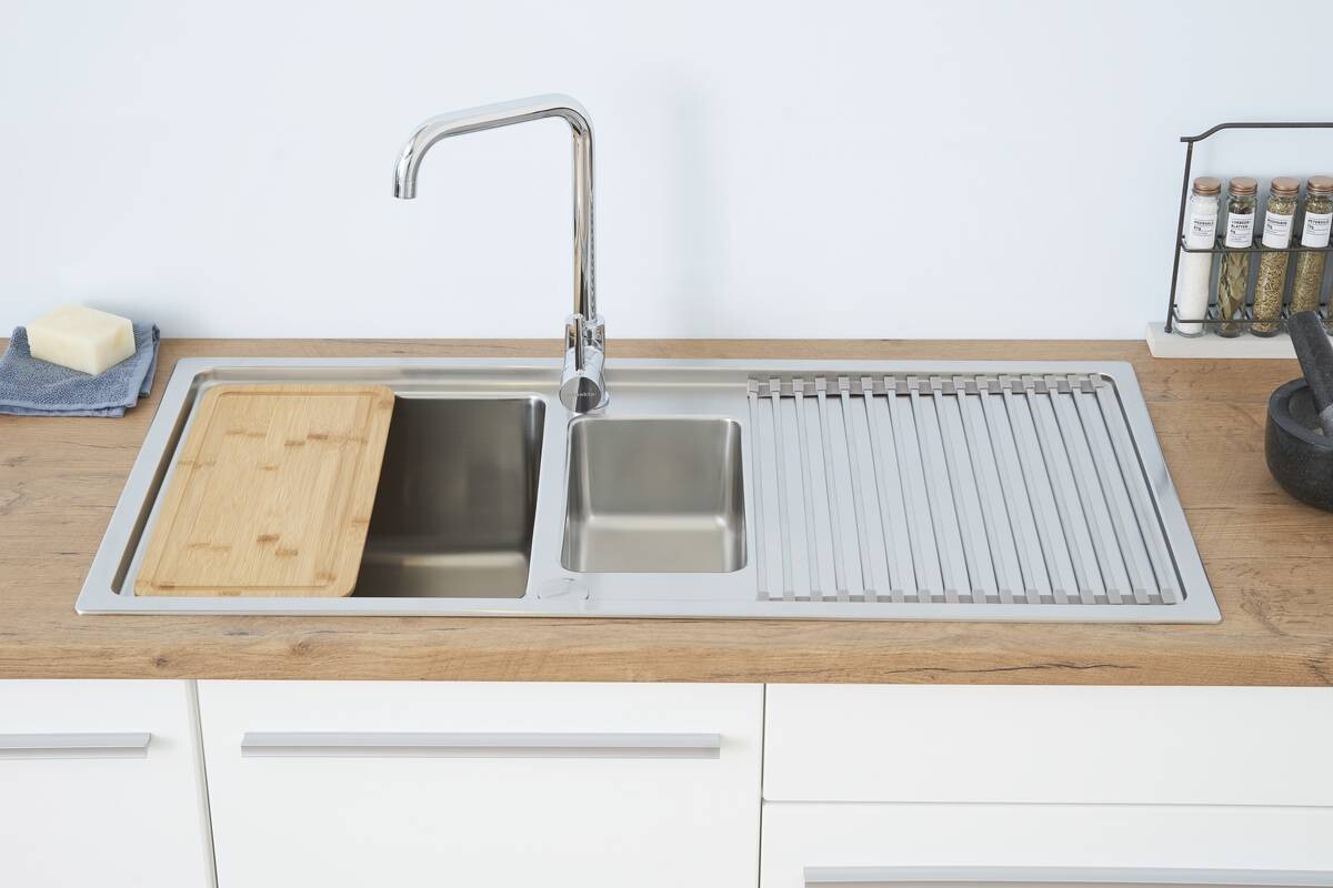 Respekta Einbauspüle Chicago 100 x 50 Edelstahl B/H/T: ca. 100x19x50 cm