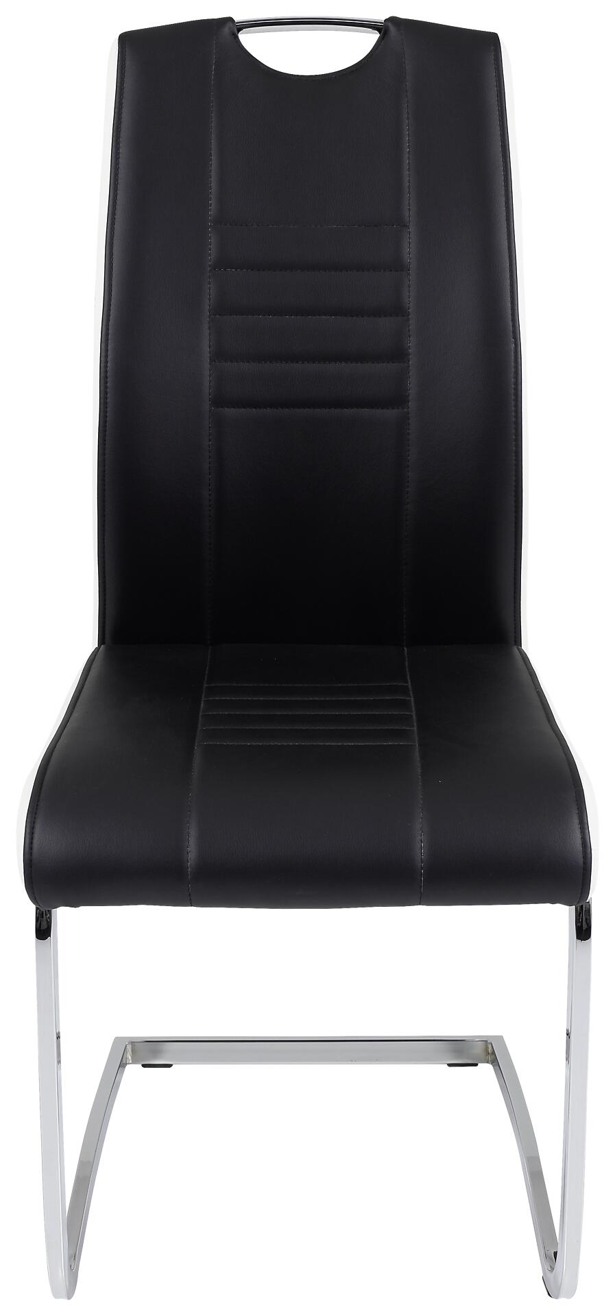 Schwingstuhl Tabea 4er Set schwarz weiß Kunstleder Kunstleder B/H/T: ca. 43x99x61 cm