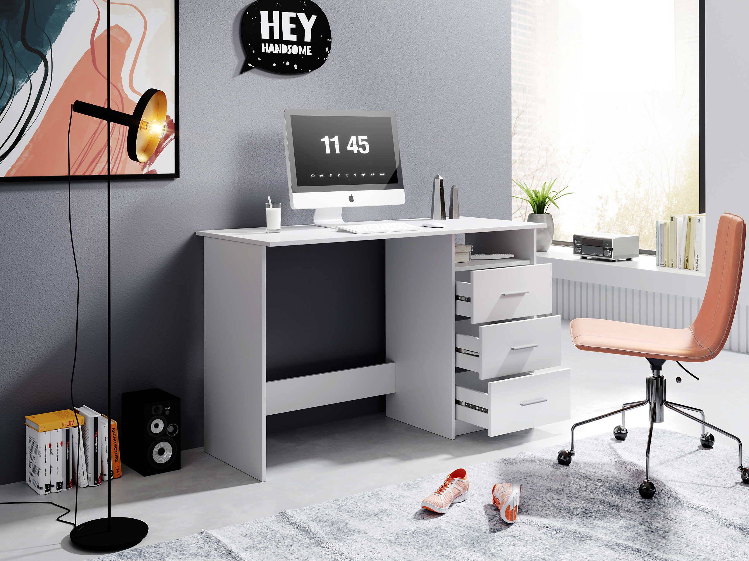 Schreibtisch Adria weiß B/H/T: ca. 123x77x50 cm