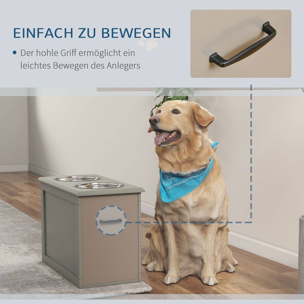 PawHut Tier-Zubehör grau Edelstahl B/H/L: ca. 30x60x41 cm