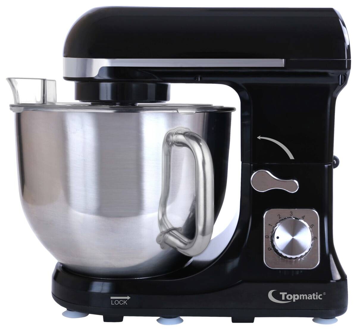 Topmatic Küchenmaschine PKM-1400.3 schwarz Kunststoff Edelstahl B/H/L: ca. 22,5x31,5x38 cm