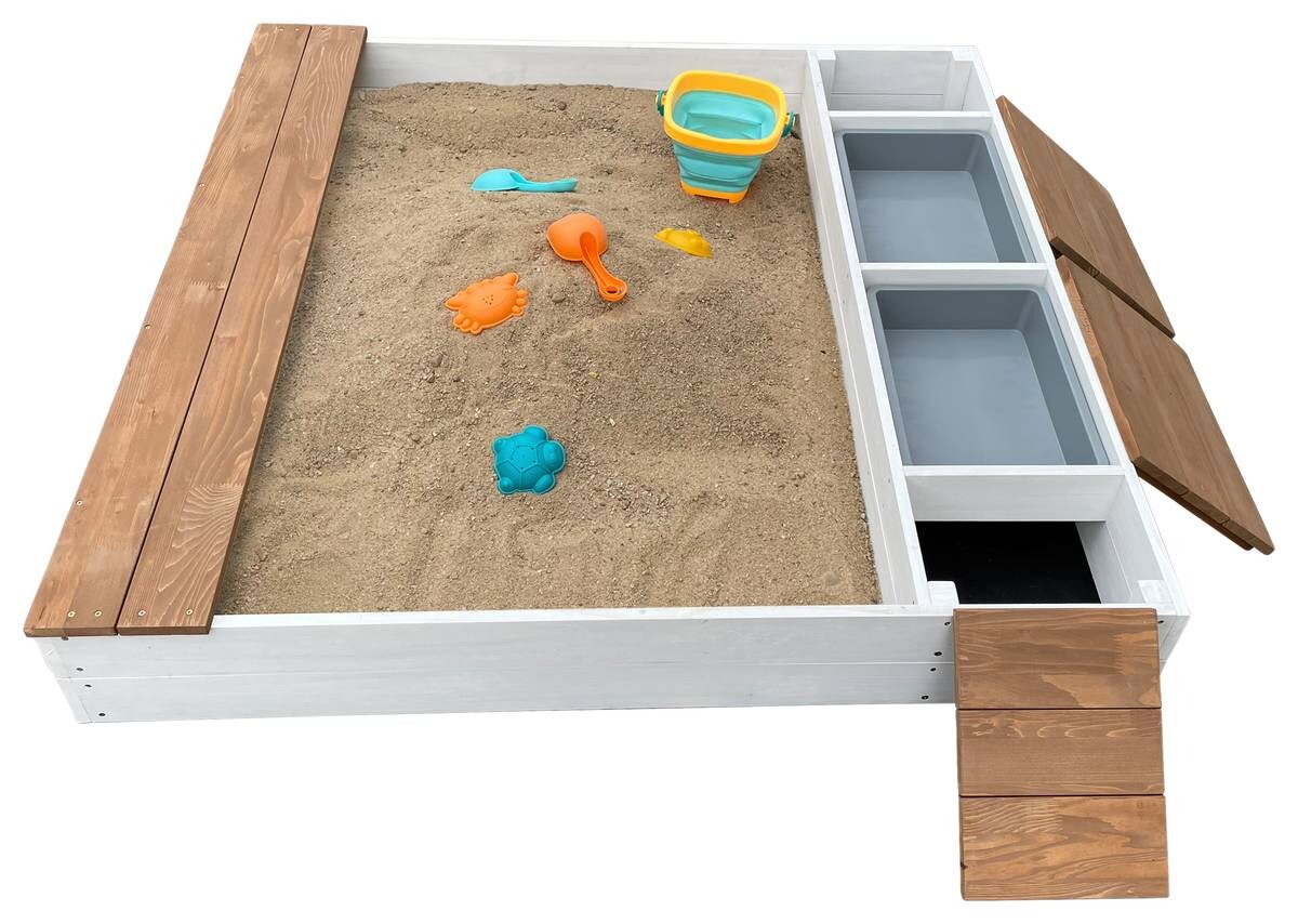 AXI Sandkasten Evy weiß B/H/T: ca. 117x18,7x119 cm