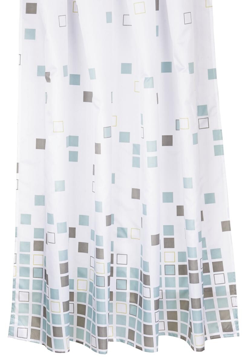 Acus Duschvorhang blau weiß braun Kunststoff B/L: ca. 180x200 cm