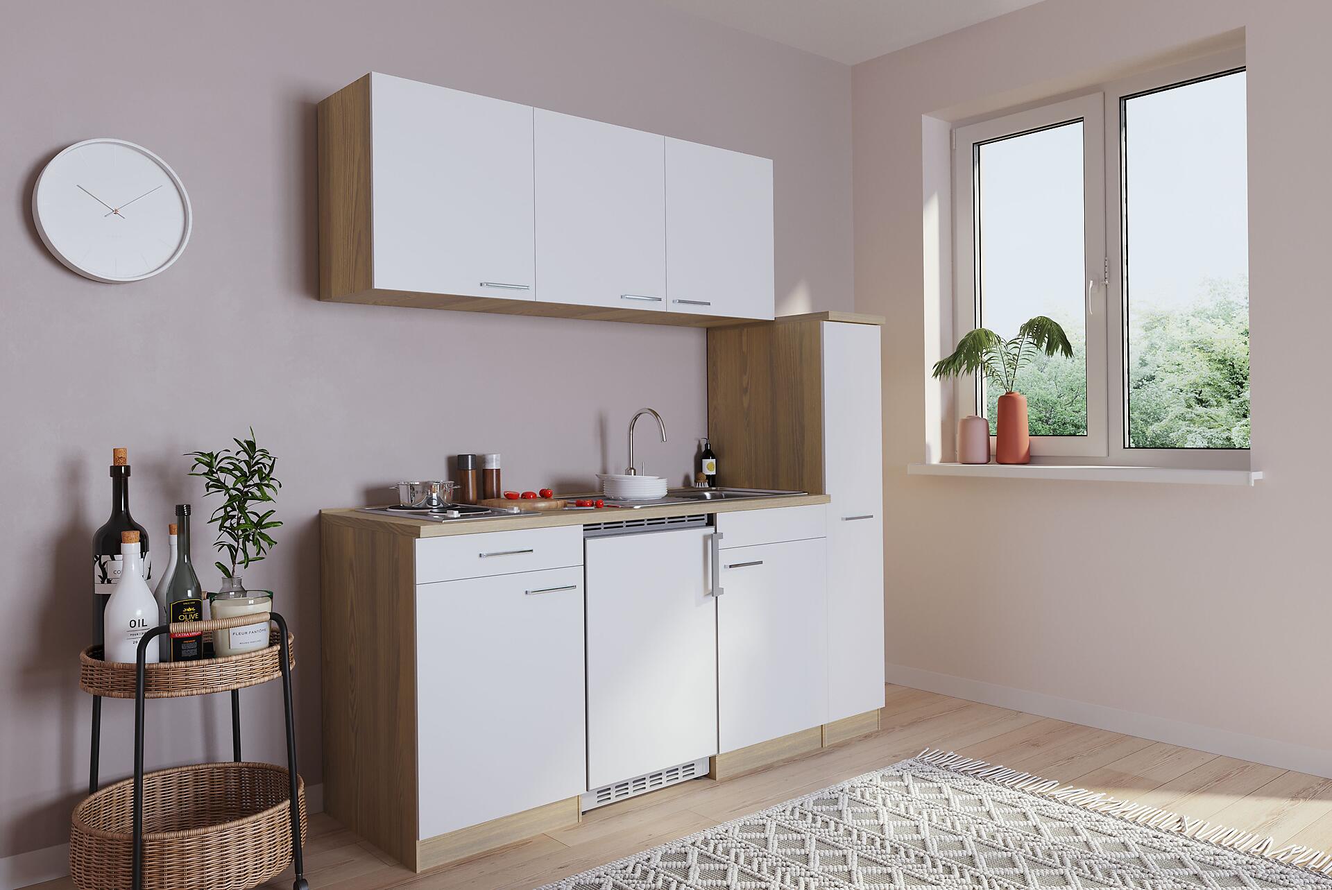 Respekta Küchenblock Economy weiß matt B/H/T: ca. 180x200x60 cm