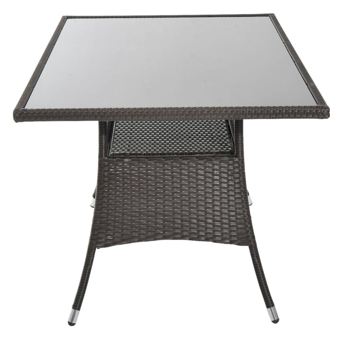 Outsunny Gartentisch schwarz Polyrattan B/H/L: ca. 85x74x150 cm