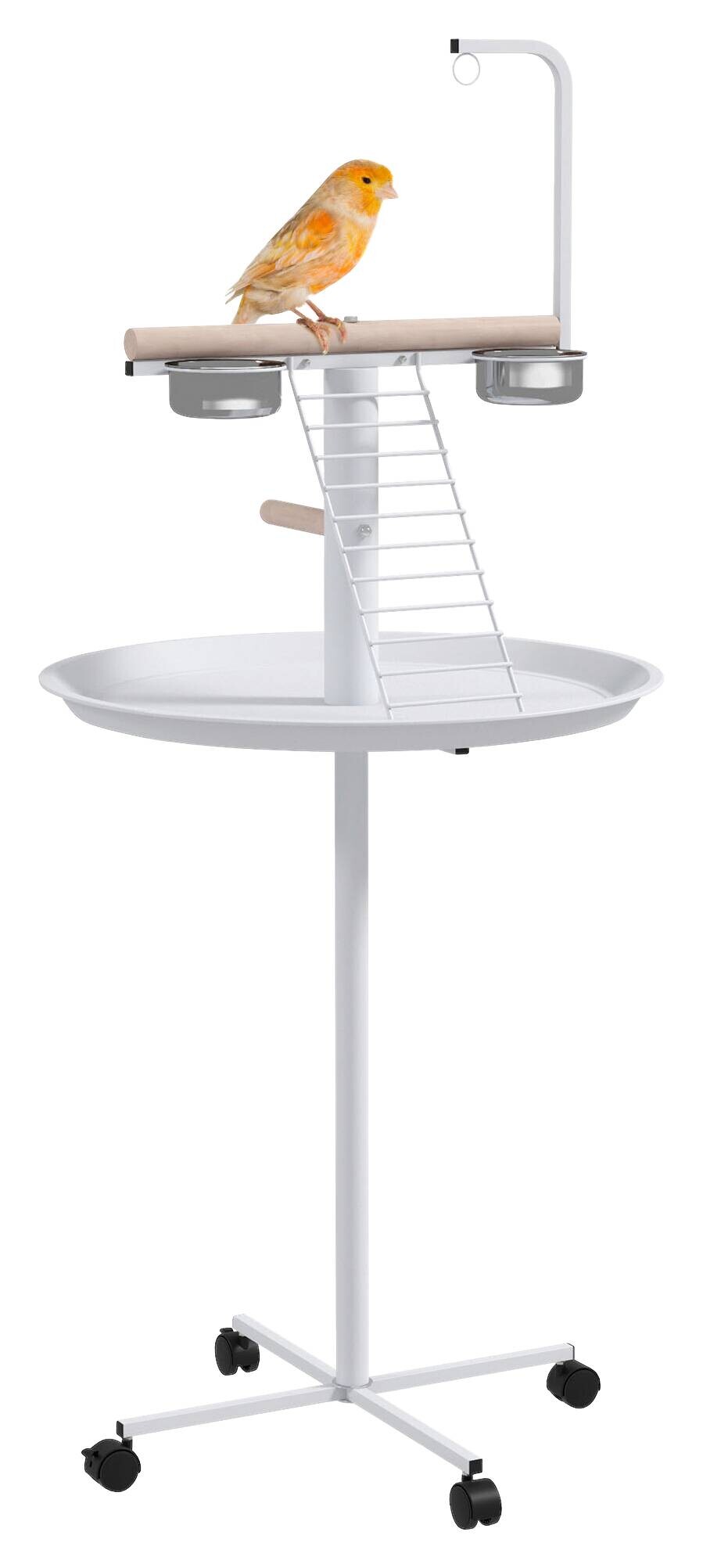 PawHut Vogelstange weiß Holz B/H/L: ca. 60x138x60 cm