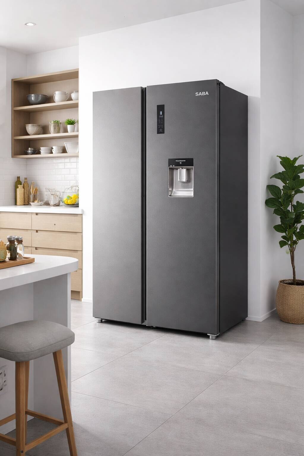 POCOline Side-by-Side SBS177-559 DDIXNFWDD dark Inox B/H/T: ca. 91,2x177x70,4 cm