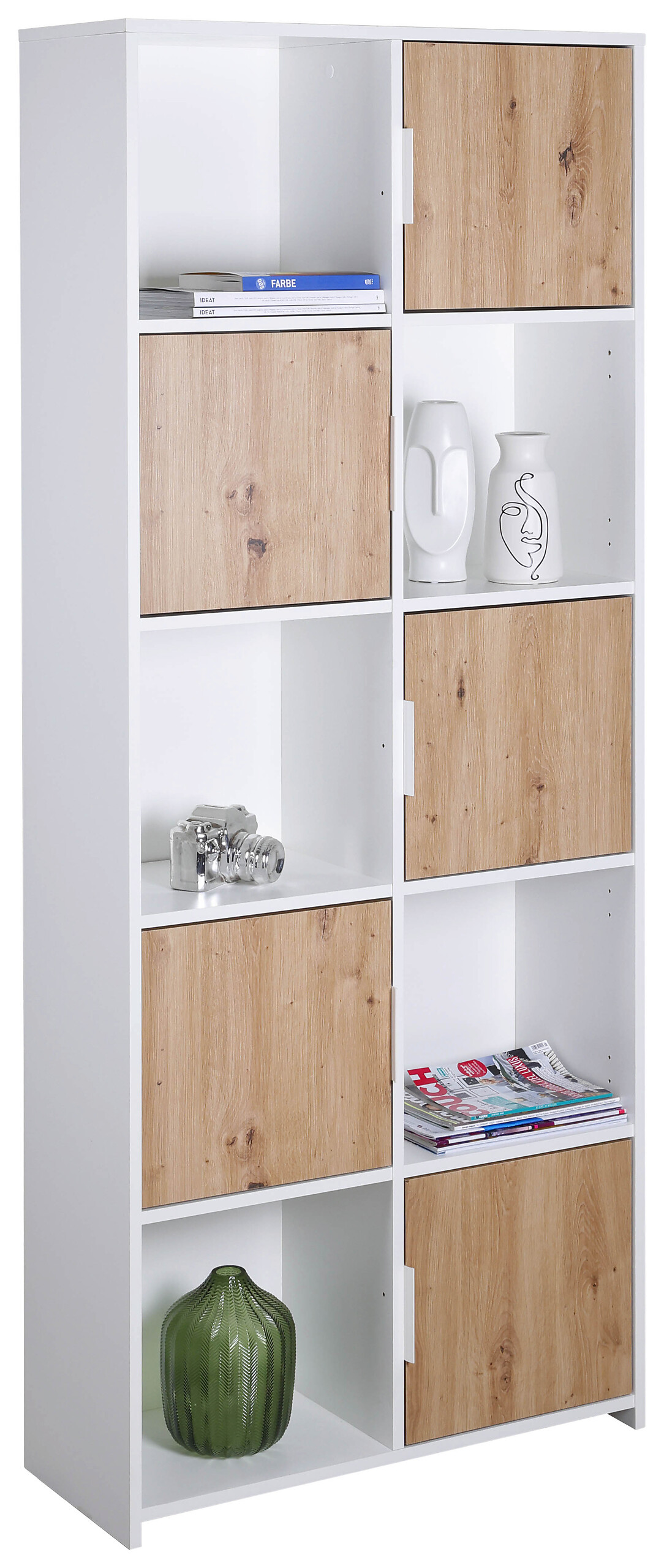 Standregal Pepeto 5T weiß weiß beschichtet Optik B/H/L: ca. 30x185x77 cm