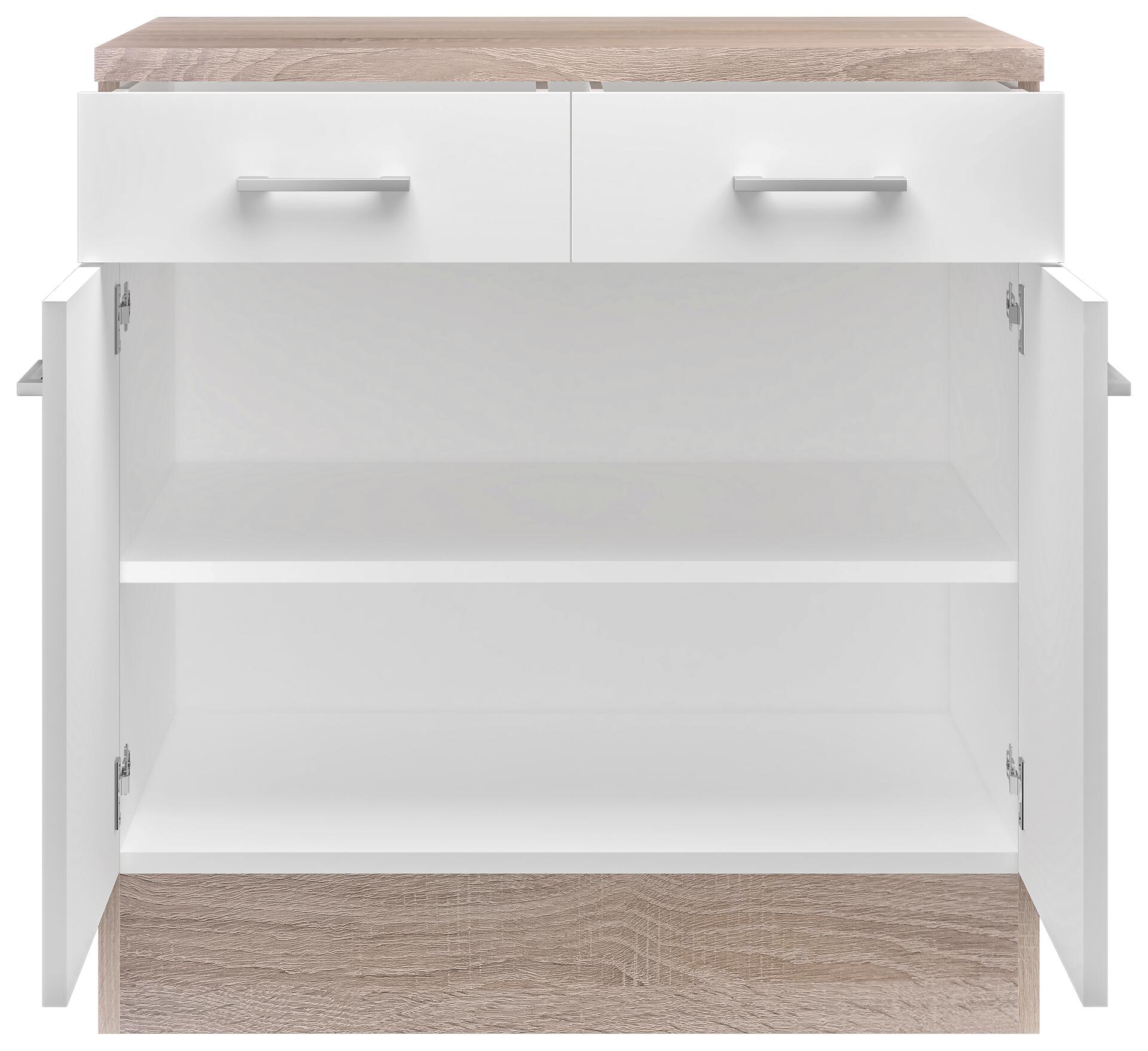 Unterschrank Samoa weiß Eiche Nachbildung B/H/T: ca. 80x85x60 cm Unterschrank Samoa weiß Eiche Nachbildung B/H/T: ca. 80x85x60 cm