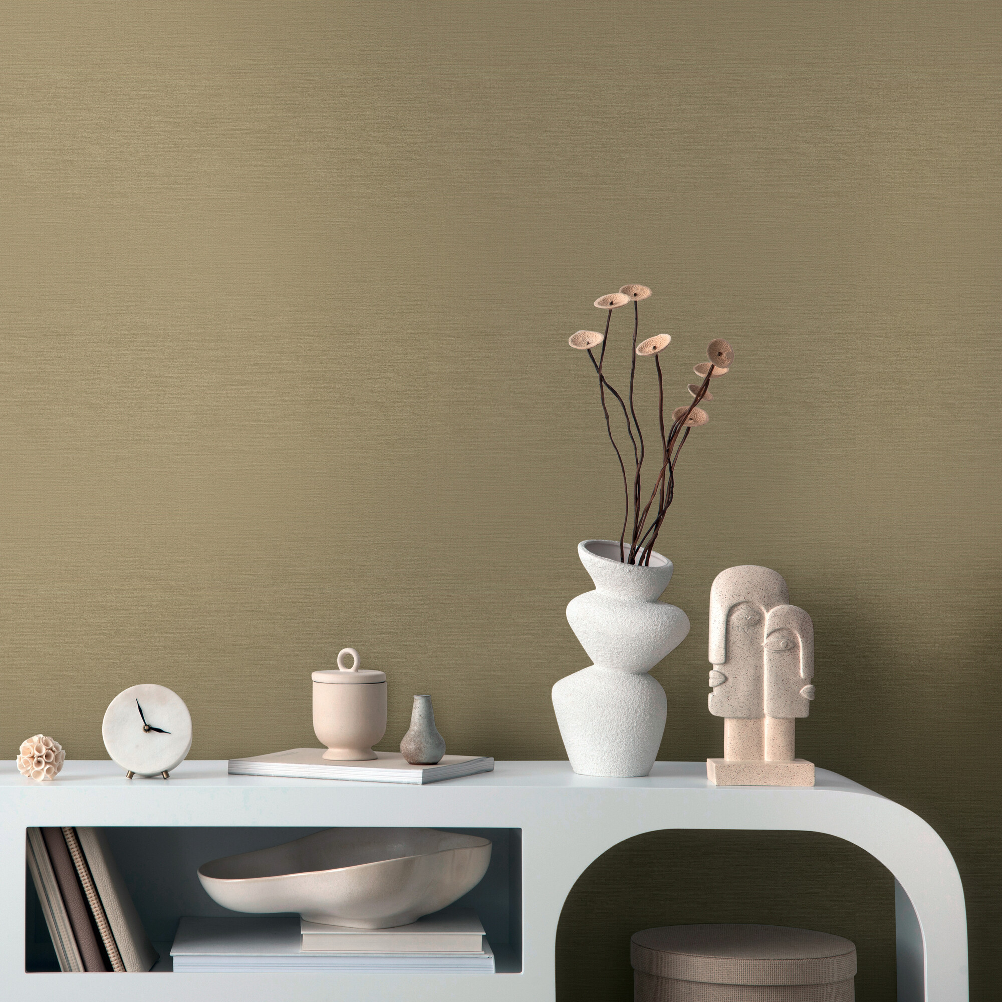 A.S.Creation Vliestapete khaki B/H/D: ca. 53x1005x8,3 cm