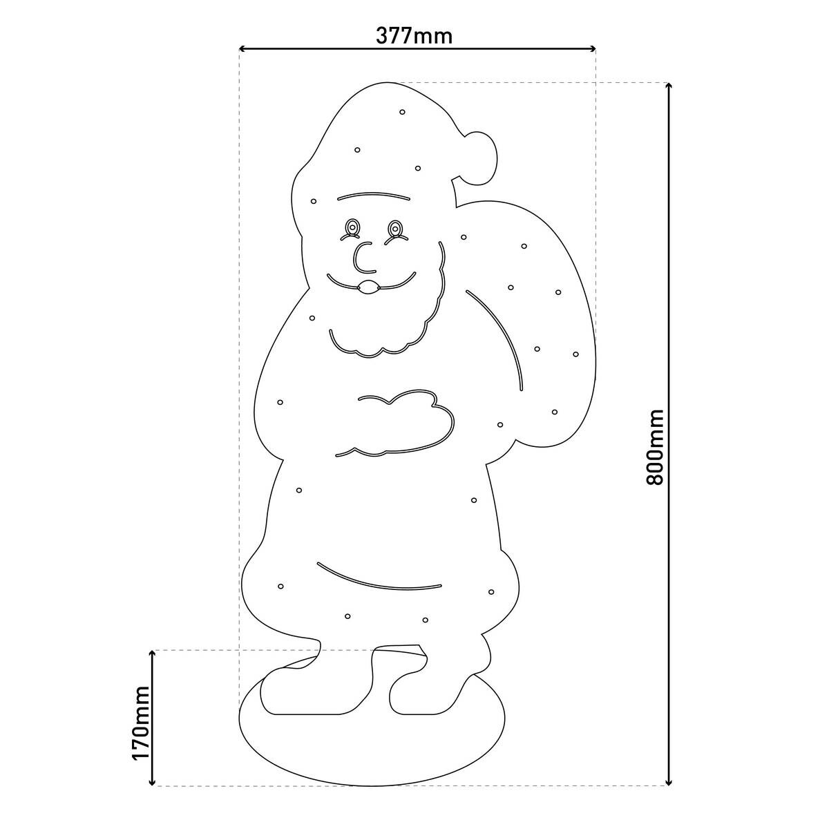 Näve Leuchten LED-Dekoleuchte Santa natur Holz B/H/T: ca. 17x80x37,7 cm