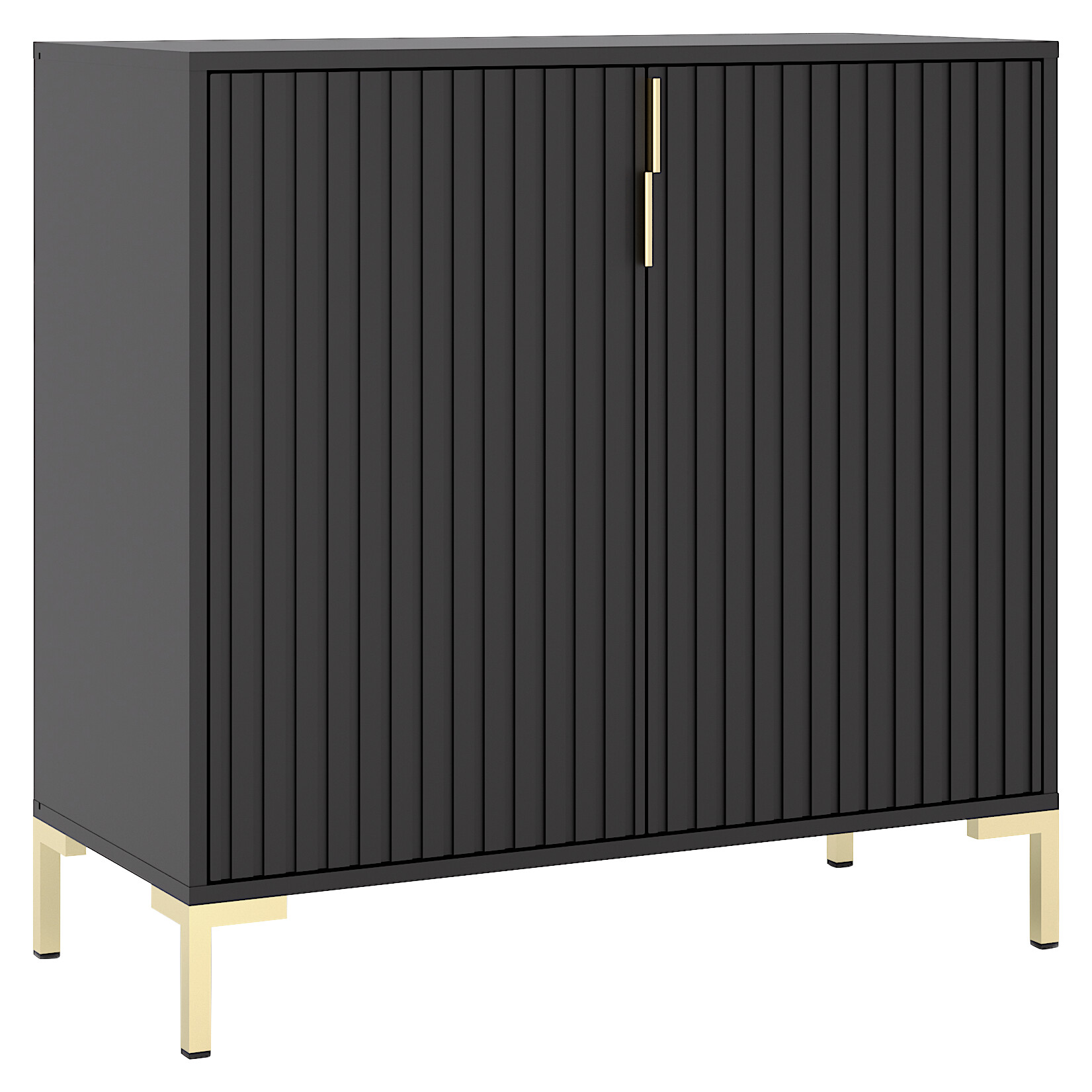 Kommode FLINN schwarz B/H/T: ca. 88,2x85,8x40 cm