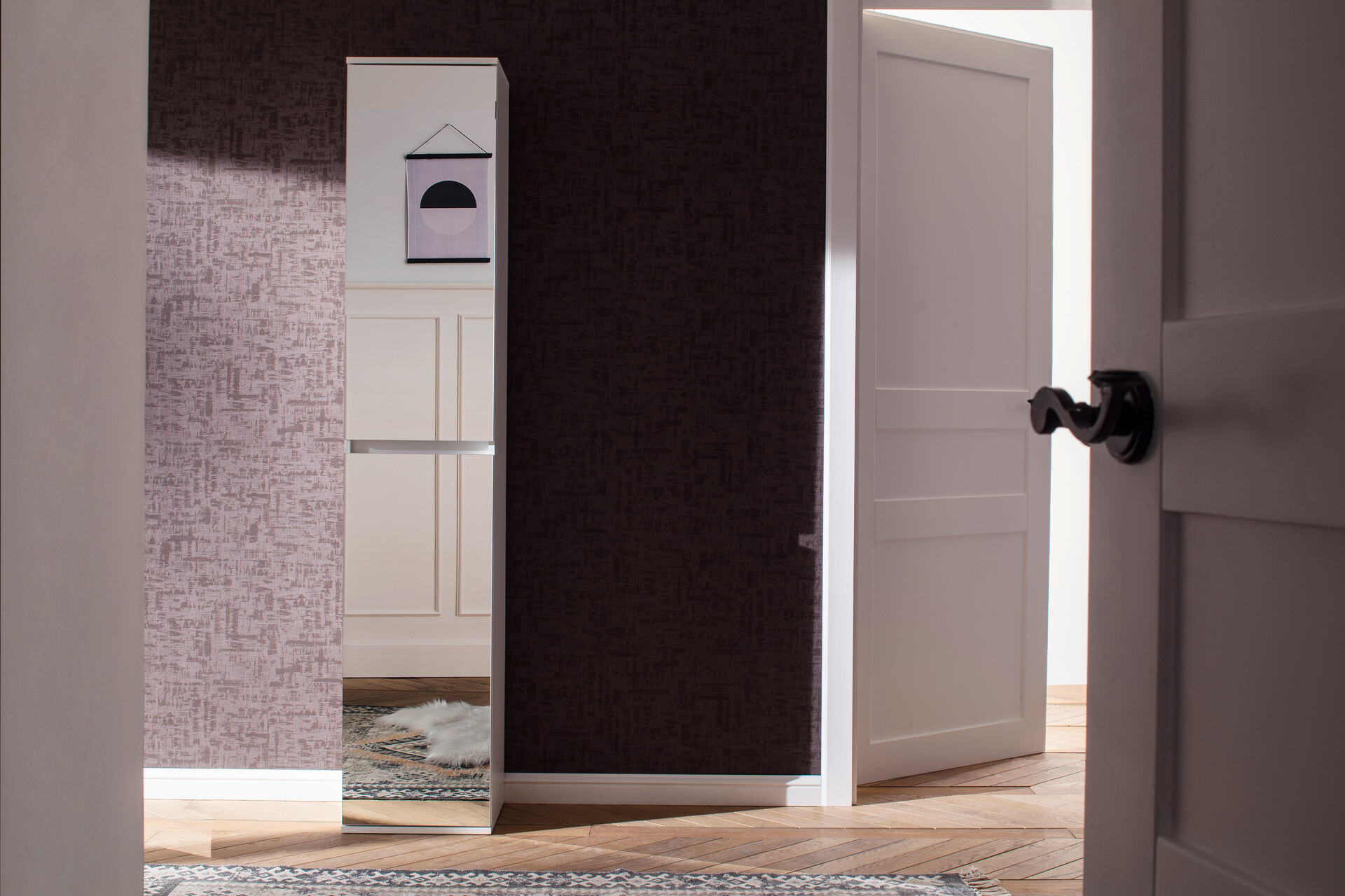 Garderobenschrank Mirror weiß B/H/T: ca. 37x191x34 cm