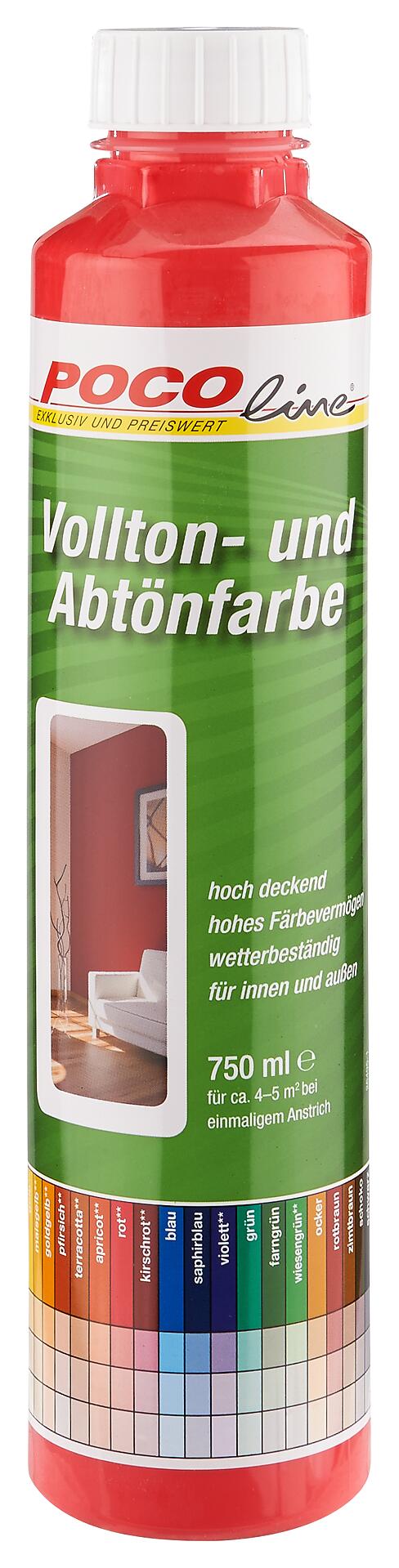 POCOline Vollton- und Abtönfarbe rot ca. 0,75 l