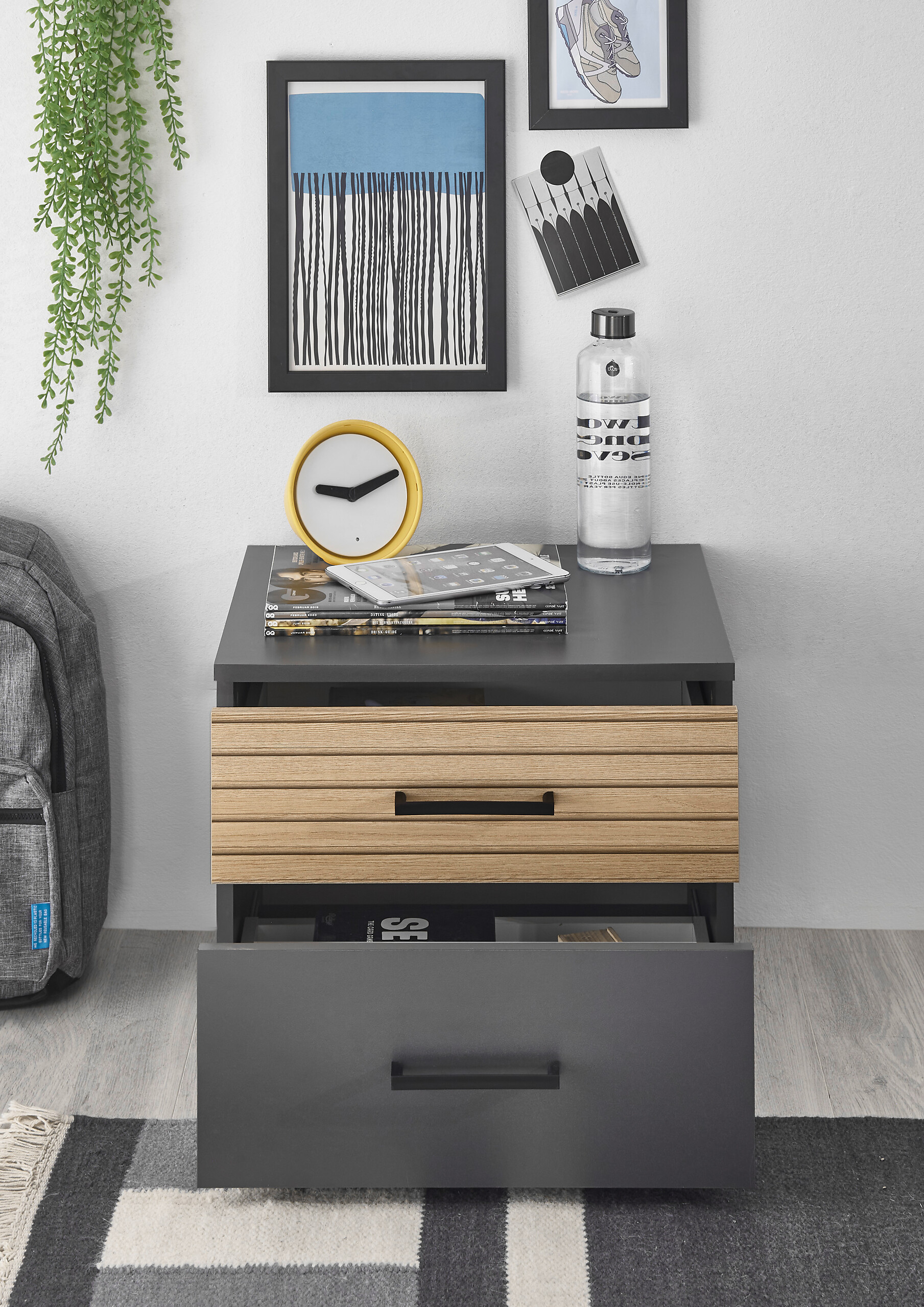 Nachtkonsole Laurie Graphit B/H/T: ca. 46x39x41 cm