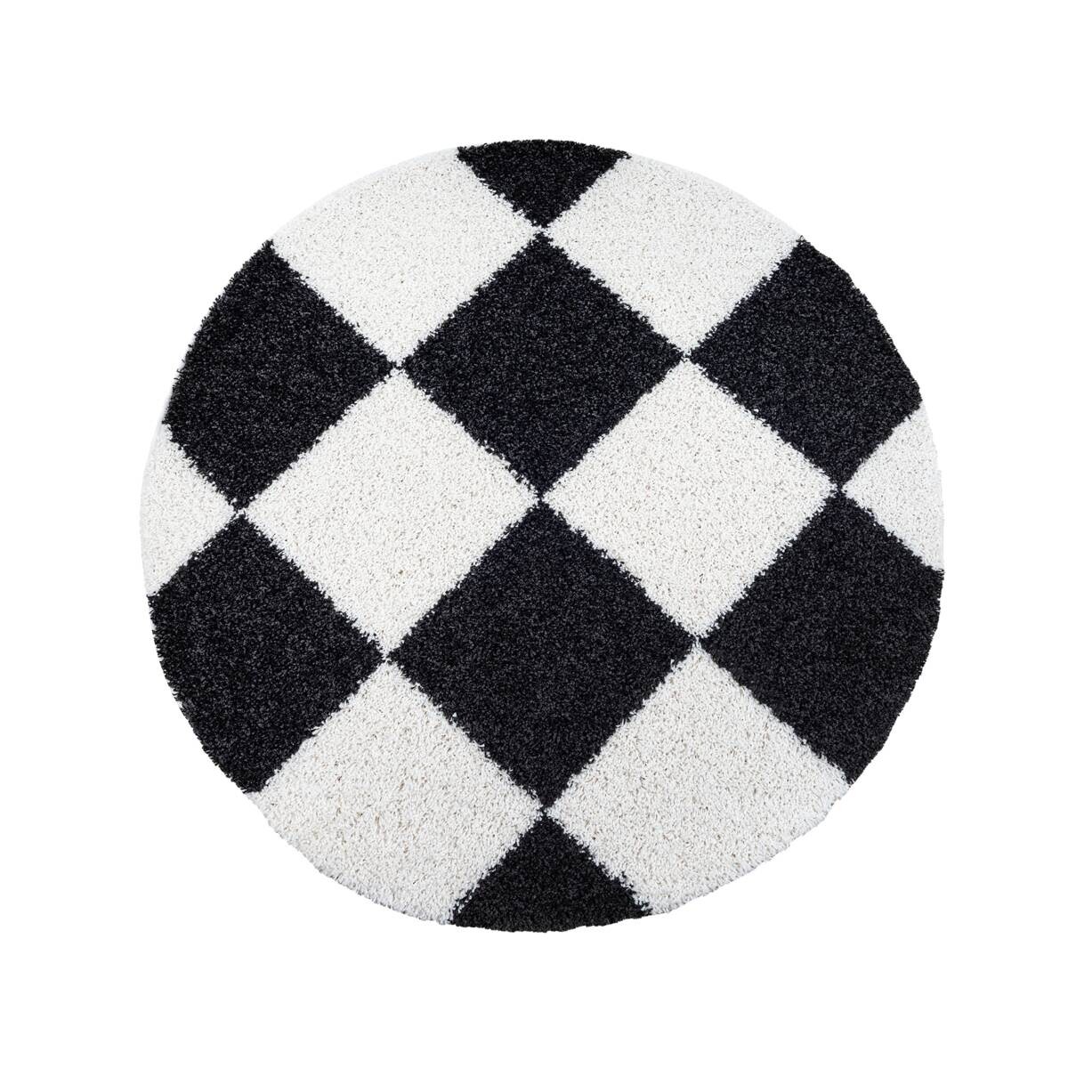 Sanat Hochflorteppich MILANO schwarz D: ca. 120 cm Sanat Hochflorteppich MILANO schwarz D: ca. 120 cm