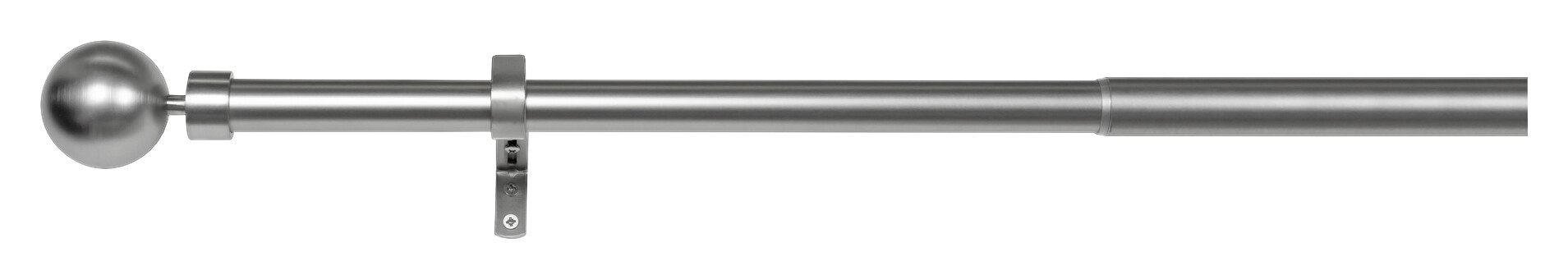 Gardinenstange Edelstahloptik Metall ausziehbar von ca. 190 bis 360 cm 1.0 Läufe