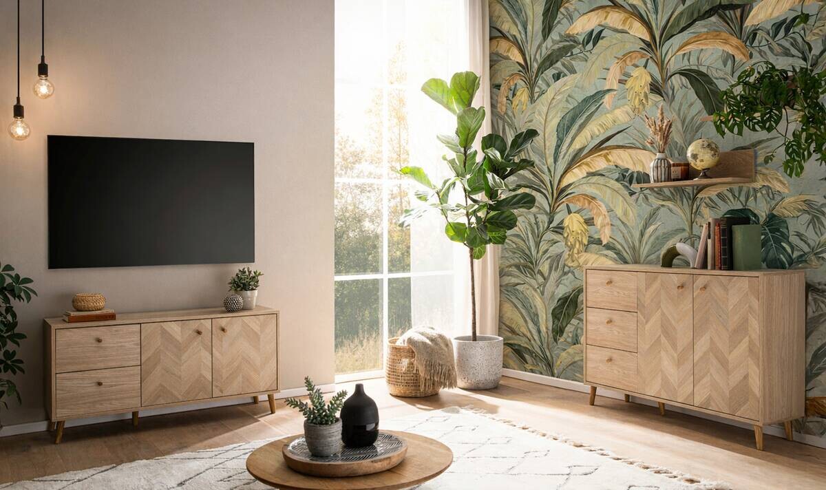 Regal Visby, 2er-Set Eiche Nachbildung B/H/T: ca. 80x15,7x17,3 cm