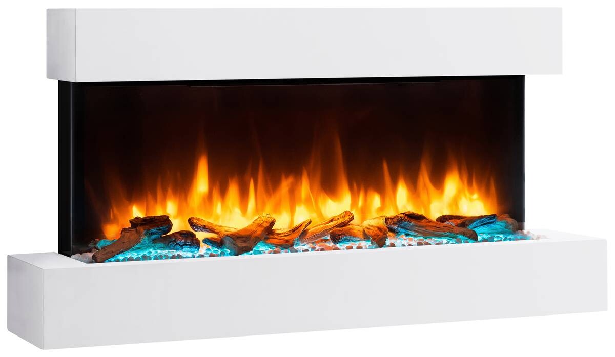 Balderia Wandkamin Ignis weiß MDF B/H/T: ca. 110x57,3x25 cm ca. 2000 W